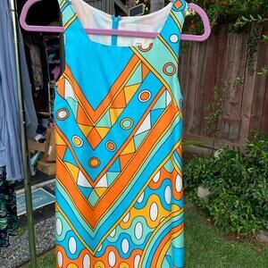 NWT JULIE BROWN MOD PSYCHEDELIC PRINT DRESS 0